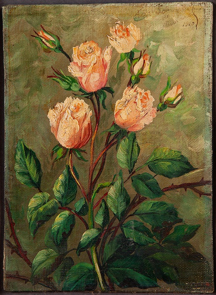 Tarsila - Tarsila de Aguiar do Amaral (Capivari, sp. 1886-1973). " Flores ". Óleo sobre tela