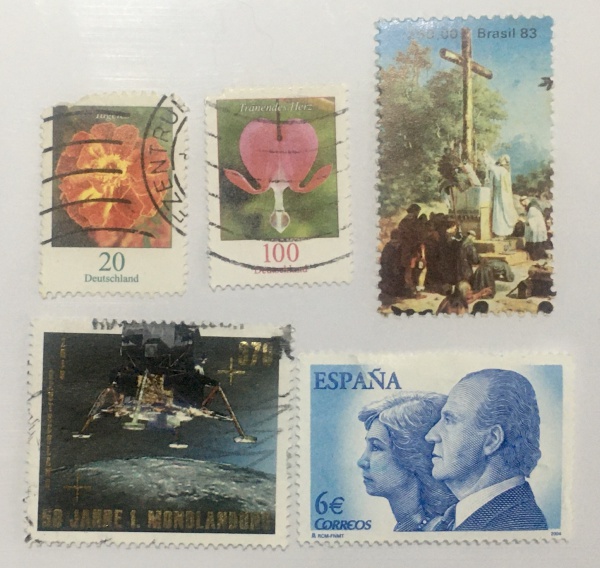 FILATELIA - LOTE DE 5 SELOS VARIADOS (SEGUNDO FOTO) - FILATELIA         S849