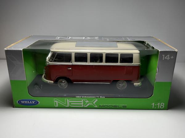 ホビーラジコン Welly 1963 Volkswagen T1 Bus 1:16 1963 Volkswagen T1 Bus Vermelho e Branco - Welly Escala