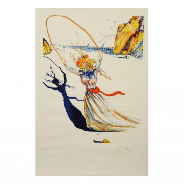 SALVADOR DALÍ (1904 - 1989) - Litografia original colorida sobre