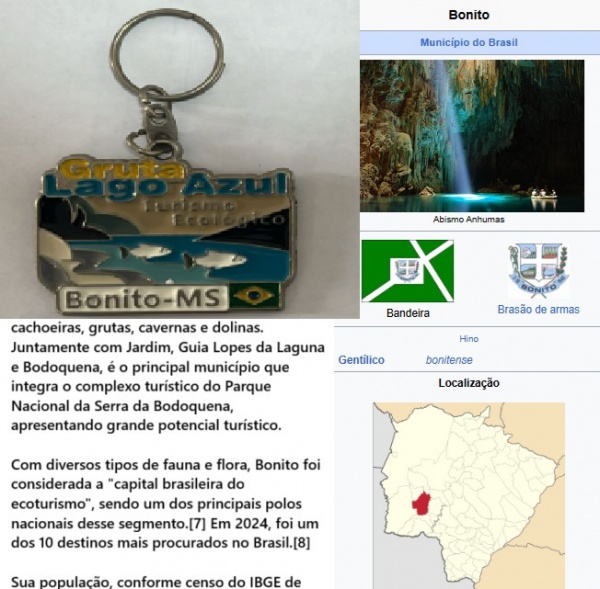 LEMBRAÇA DE BONITO M S - IMÃ DE GELADEIRA  COM TEMATICA LAGO AZUL  EM BONITO    BÉLISSIMO