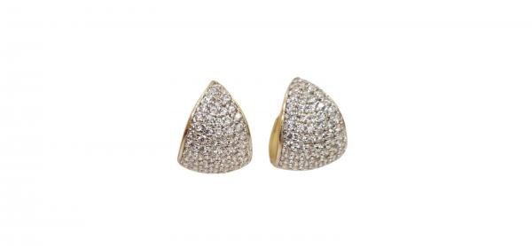 Joias . Brincos riviera em ouro amarelo 18K, com altura de 3 cm foto 7