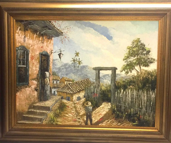 Arte . Francisco da Silva - "Aves", tempera sobre made foto 3