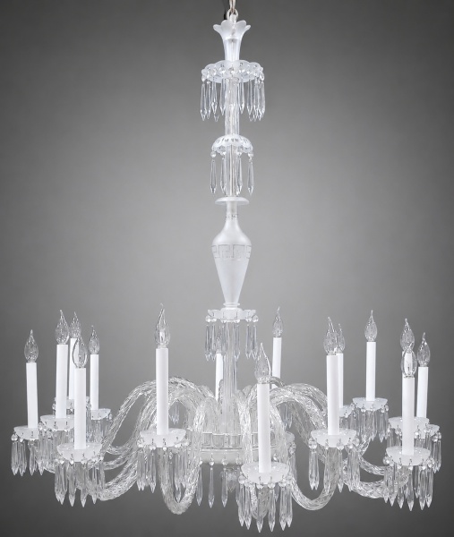 Arte . Baccarat. Lustre em Bronze e Cristal com 8 luzes e baci foto 2