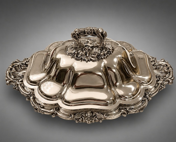 Arte . Tétard Frères. Excepcional bandeja oval em metal pratea foto 6