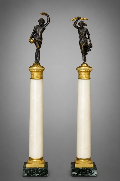 Arte . Bronze. Par de Taças em bronze francês dourado, finamen foto 4