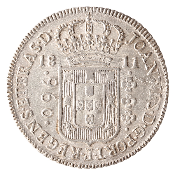 Brasil, 960 Réis, 1811B. Prata. AI P396; S&R 2C; BC 3.