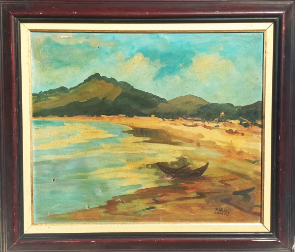 Arte . GM053, BUSTAMANTE SÁ, ÓLEO SOBRE MADEIRA, REPRESENTANDO foto 2