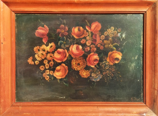 Arte . GM053, BUSTAMANTE SÁ, ÓLEO SOBRE MADEIRA, REPRESENTANDO foto 3