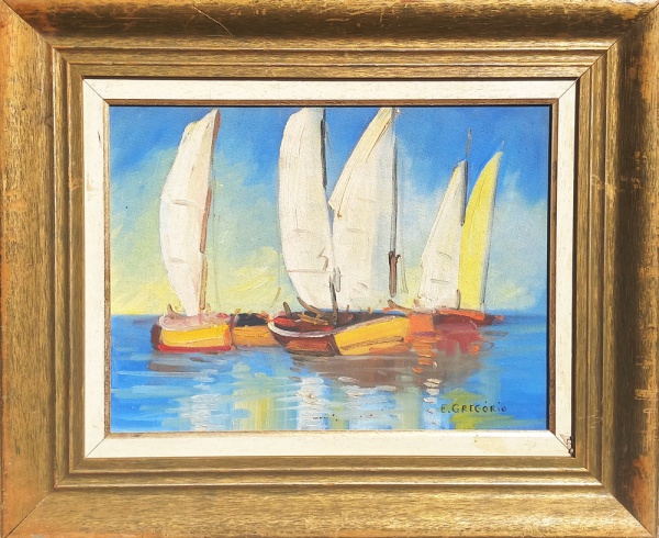 Arte . GM053, BUSTAMANTE SÁ, ÓLEO SOBRE MADEIRA, REPRESENTANDO foto 8