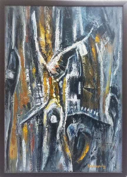 Arte . GM002, J. GUINLE, ÓLEO SOBRE TELA, ABSTRATO, MEDIDA INT foto 2