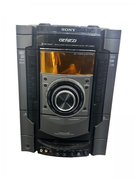 Mini system Sony Genezi modelo FST-ZX80D, acompanhado de 4 caixas