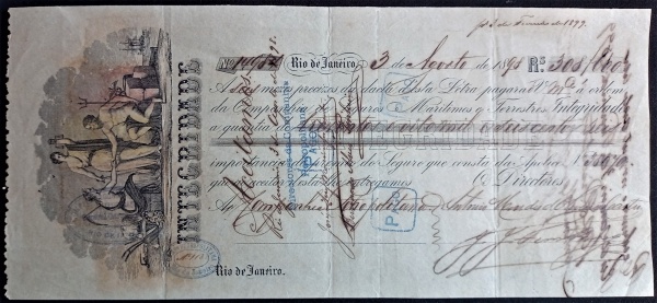 Joias . NOTA FISCAL ANO 1880 COM SELO FISCAL IMPÉRIO DO BRAZIL foto 3