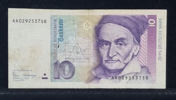 Joias . Cedula de 10 Deutsche Mark da República Federal da Alemanha