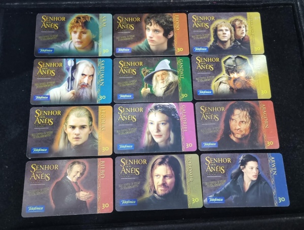 Joias . Coleção completa com 12 cartões telefônicos Telefônica  Série Personagens do ...