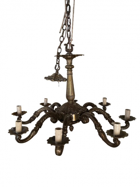 Joias . Elegante lustre de teto em bronze fundido, finamente trabalhado, datado do ...