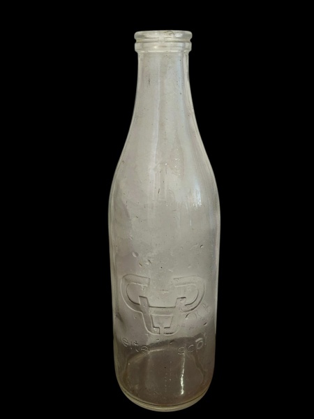 Joias . Anos 60 - Antiga garrafa de leite pasteurizado CCPL em alto relevo , garrafa em ...