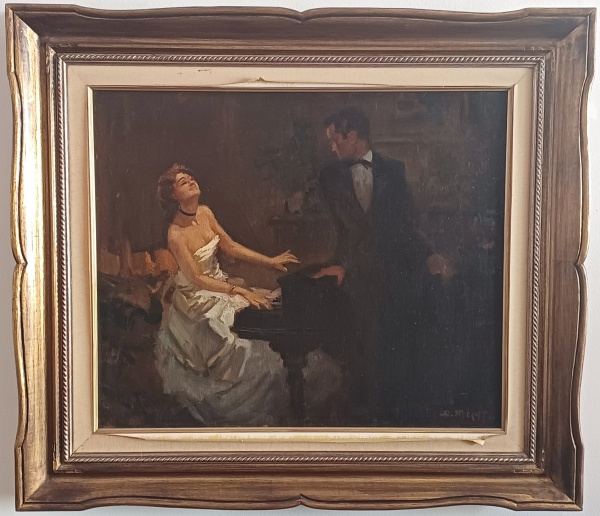 Joias . Dario Mecatti (1909 - 1976) - 57 x 47 cm - Óleo s/ Madeira - Medida externa = ...