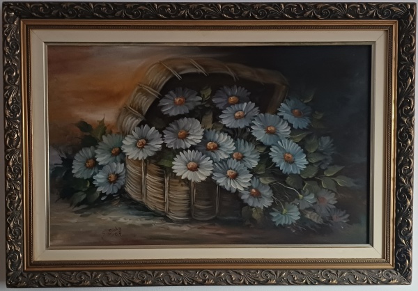 Joias . S Sohn - 79 x 52 cm - OST - floral - assinado do CIE - medida externa = 98 x 69 ...