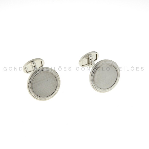 Abotoaduras Patek Philippe Calatrava - Produzidas em ouro branco 18k 750 - Fabricado na Suiça - Acompanha: Caixa