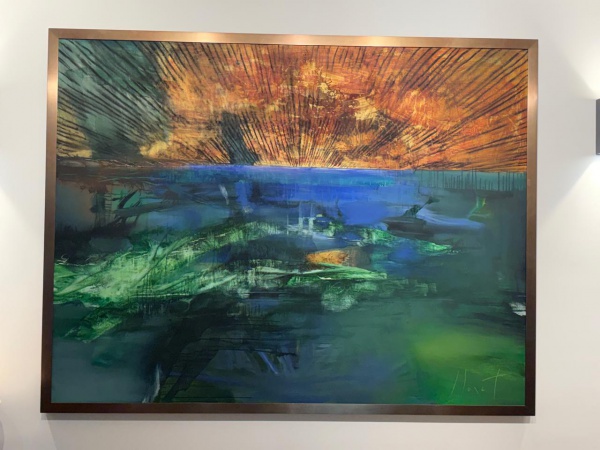 Arte . ALEJANDRO LLORET (1957 YAGUAJAY-CUBA) - ÓLEO SOBRE TELA ABSTRATO "EXPLOSÃO ...