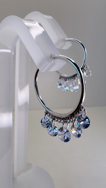 Joias . BRINCO ARGOLA COM ZIRCONIA CONFECCIONADA EM PRATA 925, foto 3