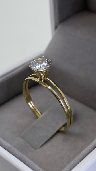Joias . ANEL SOLITÁRIO CONFECCIONADO EM OURO AMARELO 18K, PESO: foto 6