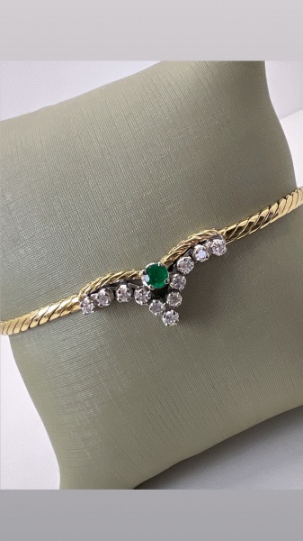 Joias . BRINCO CONFECCIONADO EM OURO BRANCO 18K, COM 2 ESMERALD foto 5