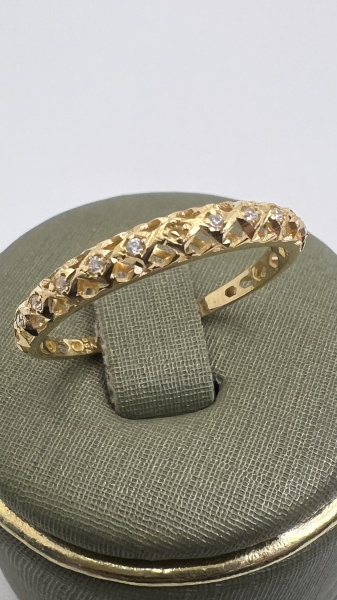 Joias . ANEL CONFECCIONADO EM OURO AMARELO 18K, PESO: 1,24g, CO foto 3