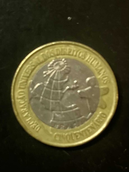 Joias . Moeda do Brasil - 1 Real -  Declaração Universal dos Direitos Humanos - 1998 - ...