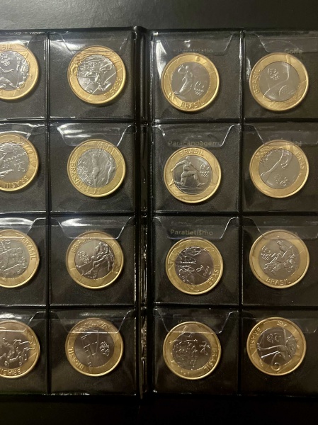 Joias . Conjunto das 16 Moedas das Olimpiadas do Brasil