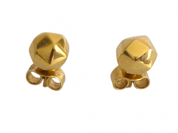 Joias . BRINCOS ARGOLAS "BOLINHAS" EM OURO AMARELO 18K foto 2