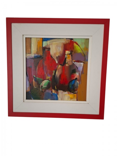 Arte . DO KARMMO FERREIRA - Quadro óleo sobre tela "Vermelhos X". Assinado no ...