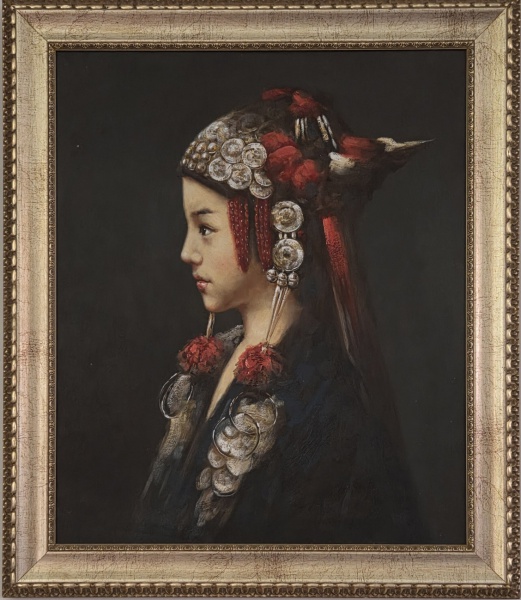 Arte . ZHANG LI - óleo osbre tela 60x50 cm, adquirido em ateli foto 1