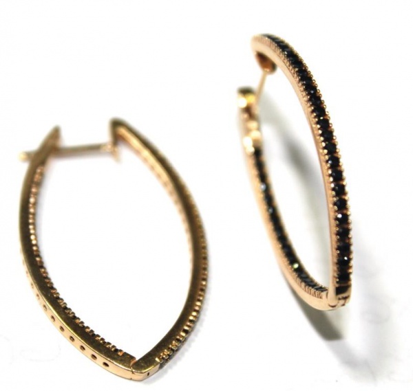 Joias . Espetacular brinco de ouro 18k com 14 quilates de esmer foto 1
