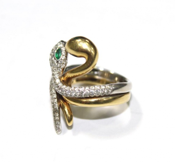Joias . Espetacular brinco de ouro 18k com 14 quilates de esmer foto 2