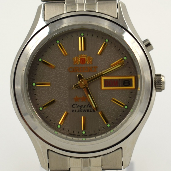 Relogios . ORIENT Vintage Crystal 3 Estrelas - Antigo Relógio Masculino Com Caixa em Aço ...
