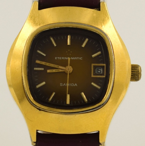 Relogios . ETERNA MATIC - Modelo SAHIDA. Belo Relógio Feminino Com Caixa em Plaque Or ...