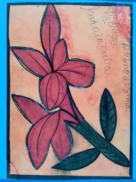 ANTÔNIO ROSENO DE LIMA - Flores - Técnica mista sobre papel - ass.lad.dir - dat.1979 - Indaiatuba - SP - 30x21 cm.