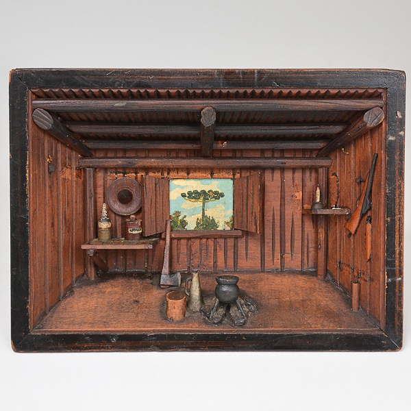 Antiguidades . ASSEMBLAGE -  Elaborada em madeira nobre, medindo 22 x 16  x 4,5 cm (C x L x A ...