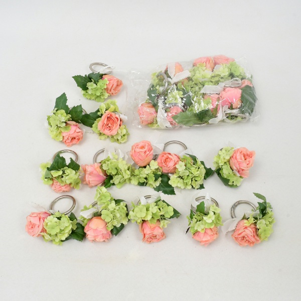 Antiguidades . 22 porta guardanapos americanos,  decorados com flores em tecido nas cores ...