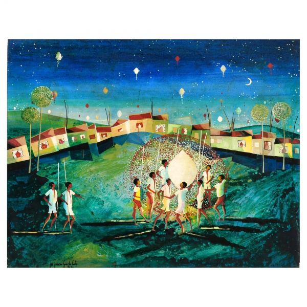 Arte . JOÃO FRANCISCO GOMES DA COSTA - "Soltando balões". Acrílica sobre tela. ...