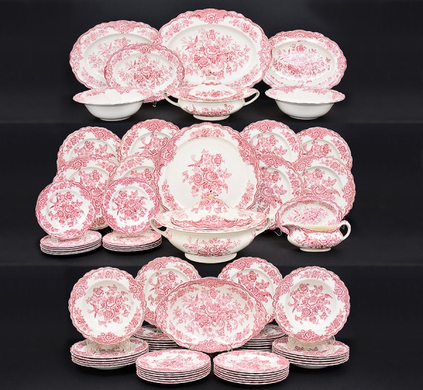 Antiguidades . BELÍSSIMO APARELHO DE JANTAR inglês, modelo BRISTOL, em porcelana branca ...