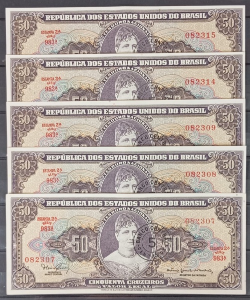 Joias . Brasil -Seleção de 2 cédulas nos valores de 100 e 200 c foto 1