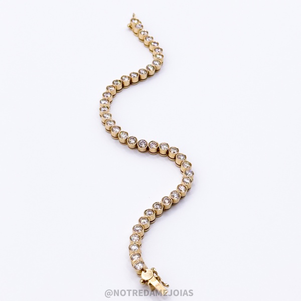 Joias . RIVIERA EM OURO AMARELO 18K COM 42 DIAMANTES DE 0,20CT CADA EM LAPIDAÇÃO ...