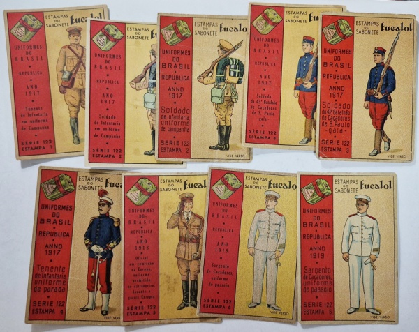 Estampa Eucalol/"Uniformes do Brasil" - Série completa 122 c/ Emissões ...