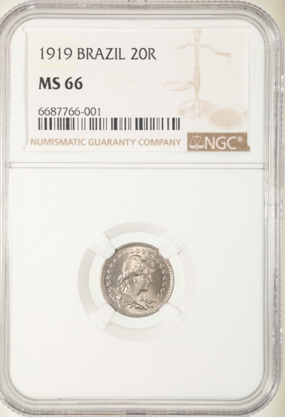 Joias . Moeda do Brasil: 200 Réis 1894 - Graduado pela NGC MS 6 foto 3