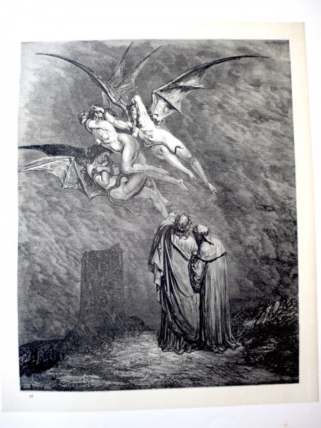 Gustave Doré, 164 ans de antiguidade! UMA (01) PRANCHA (papel) de