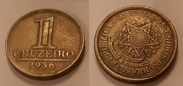 Joias . 127 - Moeda 2 cruzeiros - Brasil - 1945 - cunho quebrad foto 8