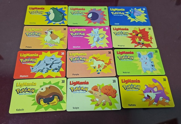Lote 12 Cartões Telefônicos Raros - Série "LigMania Pokémon" (Brasil Telecom - 2000) 02